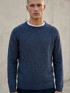 Men's Crewneck Sweater in Indigo Speckle